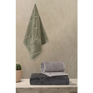 Voli Serisi Micro Cotton 30x50cm 3 Lü Havlu Seti V2-30x50 3adet