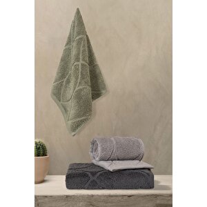 Voli Serisi Micro Cotton 30x50cm 3 Lü Havlu Seti