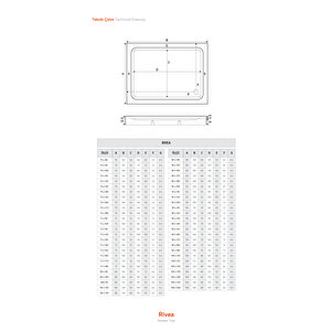Rivea Dikdörtgen, Monoblok Duş Teknesi H:12.5 80x100 cm
