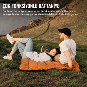 Haegs Kamp Battaniyesi - Dış Mekan Hafif Kompakt Seyahat Yorganı Kamp Yürüyüş Outdoor Şal, Battaniye 175-135 Cm Gri