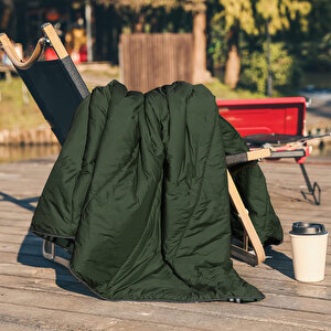 Haegs Flanel Kamp Battaniyesi, Seyahat Yorganı Dış Mekan Hafif Kompakt Outdoor Kamp Çadır Karavan Battaniye 215-150 Cm Haki