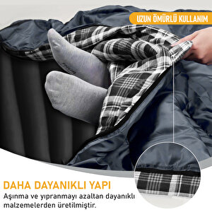 Haegs Flanel Kamp Battaniyesi, Seyahat Yorganı Dış Mekan Hafif Kompakt Outdoor Kamp Çadır Karavan Battaniye 215-150 Cm Antrasit