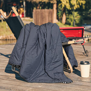 Haegs Flanel Kamp Battaniyesi, Seyahat Yorganı Dış Mekan Hafif Kompakt Outdoor Kamp Çadır Karavan Battaniye 215-150 Cm Antrasit
