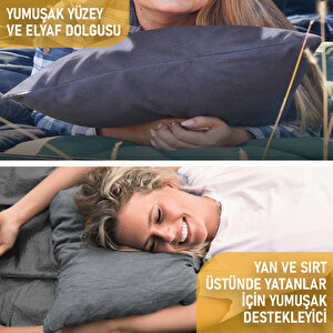 Haegs Kamp Yastığı, Seyahat Yastığı, Silikon Elyaf Dolgulu Hafif Küçük Yastık, Orta Sertlikte, Nefes Alabilir Kılıf, Kamp, Uçak Ve Araba İçin İdeal 35x50cm Polar Antrasit