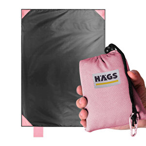 Haegs Cep Yer Örtüsü, Piknik Örtüsü Kamp Matı, Plaj Yer Örtüsü, Su Geçirmez, Kum Tutmaz, Hızlı Kurur, Hafif, Katlanabilir İnce Zemin Örtüsü Outdoor Açık Hava Kamp Yürüyüş Seyahat Için - El Askılı - 180-150cm - Pembe