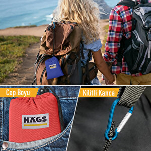 Haegs Cep Yer Örtüsü, Piknik Örtüsü Kamp Matı, Plaj Yer Örtüsü, Su Geçirmez, Kum Tutmaz, Hızlı Kurur, Hafif, Katlanabilir İnce Zemin Örtüsü Outdoor Açık Hava Kamp Yürüyüş Seyahat Için - El Askılı - 180-150cm - Pembe