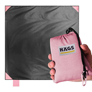 Haegs Cep Yer Örtüsü, Piknik Örtüsü Kamp Matı, Plaj Yer Örtüsü, Su Geçirmez, Kum Tutmaz, Hızlı Kurur, Hafif, Katlanabilir İnce Zemin Örtüsü Outdoor Açık Hava Kamp Yürüyüş Seyahat Için - El Askılı - 150-150cm - Pembe