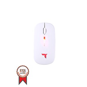 Torima Tm-12 Ergonomik Rgb Işıklı Kablosuz Beyaz Optik Mouse