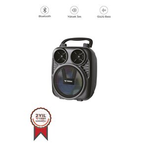 Torima D32 Siyah Kablosuz Taşınabilir Telefon Tutacaklı Şarj Edilebilir Bluetooth Hoparlör Usb-tf Speaker