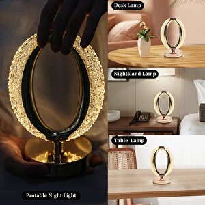 Lw-21 Şarjlı Kristal Elmas Masa Lambası Dokunmatik Romantik Akrilik Led Gece Lambası