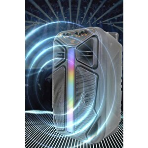 Torima Gts-1846 Işıklı Mikrofonlu Kumandalı Tekerlekli Bluetooth Hoparlör Siyah