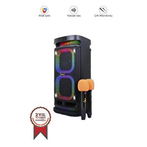 Torima Bts-1989 Rgb Işıklı Karaoke Mikrofonlu Kumandalı Bluetooth Hoparlör