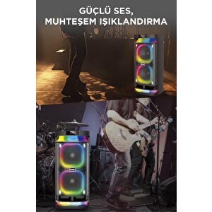 Torima Bts-1989 Rgb Işıklı Karaoke Mikrofonlu Kumandalı Bluetooth Hoparlör