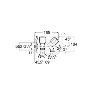 Brava 3/4" Çift Çıkışlı Aç-kapa Bahçe Musluğu, Çamaşır-bulaşık Makine Musluğu A5a178ec00