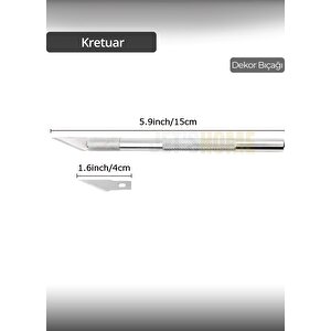 Pasta Dekor Bıçağı Kretuar Süsleme Bıçağı Alüminyum Saplı Gravür Bıçağı Yedek Başlıklı 14,5 Cm