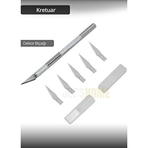 Pasta Dekor Bıçağı Kretuar Süsleme Bıçağı Alüminyum Saplı Gravür Bıçağı Yedek Başlıklı 14,5 Cm