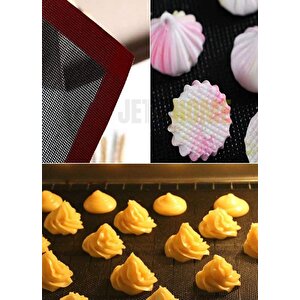 Delikli Pişirme Matı Çift Taraflı Fırın Matı Silikon Hamur Matı Yapışmaz Büyük Boy 40x60 Cm