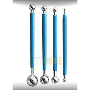 Pasta Şekillendirici Marzipan Seti Metal Top Şeker Hamuru Şekillendirici