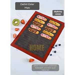Delikli Ekler Pişirme Matı Çift Taraflı Fırın Matı Silikon Hamur Matı Yapışmaz Büyük Boy 40x60 Cm