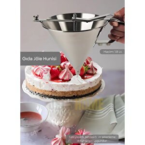 Gıda Jöle Hunisi Paslanmaz Hamur Dağıtıcı Büyük Boy Standlı  Krep Ve Tatlı Porsiyonlayıcı Çelik 1.8 Lt.