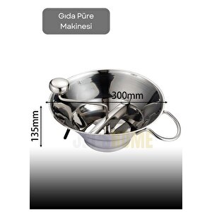 Kollu Püre Makinesi Paslanmaz Mama Yapma Makinesi Çelik Sosluk Yapma Makinesi Yedek Bıçaklı 30x13,5 Cm