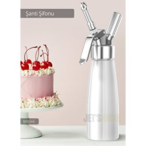 Krem Dağıtıcı Şanti Sifonu Tatlı Hazırlama Sifonu Krema Sifonu Whip Sifon Alüminyum 500 Ml