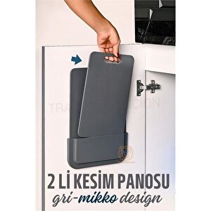 Transformacion 2 Li Kesim Panosu Stantlı Yapışkanlı Kesim Tahtası Gri̇ Mikko Design 720997