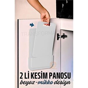 Transformacion 2 Li Kesim Panosu Stantlı Yapışkanlı Kesim Tahtası Beyaz Mikko Design 720999