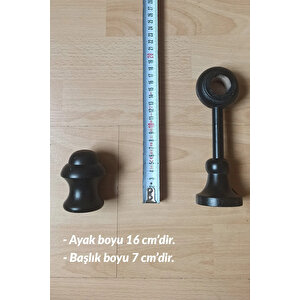 Siyah Ahşap Rustik Perde Askısı