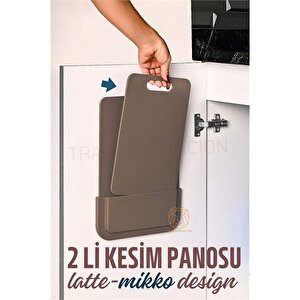 Transformacion 2 Li Kesim Panosu Stantlı Yapışkanlı Kesim Tahtası Latte Mikko Design 720998