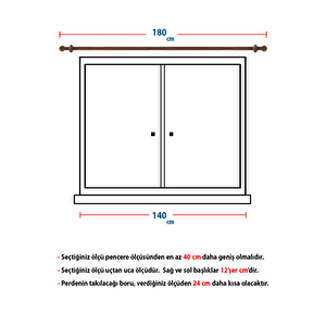 Beyaz Ahşap Rustik Perde Askısı 100 cm