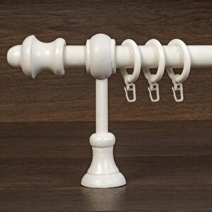 Beyaz Ahşap Rustik Perde Askısı 320 cm