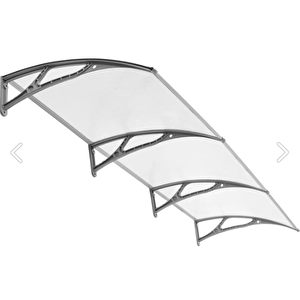 Kapı Üstü Pratik Sundurma 360 X 80 Cm Gri