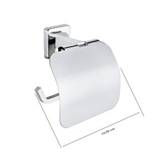 Lüx Kare Plus Banyo Tuvalet Kağıtlığı Kapaklı Wc Kağıtlık Krom