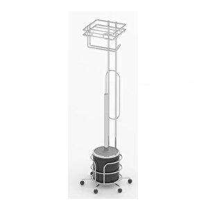 Tekno Tel Mg-096 Ayaklı Yedekli Wc Kağıtlık + Klozet Fırçalık Krom
