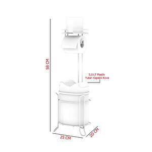 Tekno Tel Mg-098 Ayaklı Yedekli Wc Kağıtlık + Çöp Kovası Krom