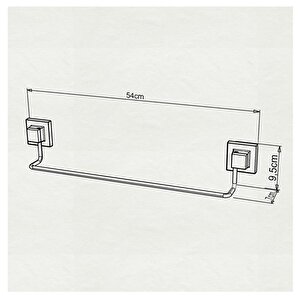 Tekno Tel Ef-260 Yapışkanlı Banyo Uzun Havluluk Siyah