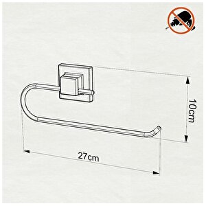 Tekno Tel Ef-240 Yapışkanlı Banyo Mutfak Kağıt Havluluk Krom