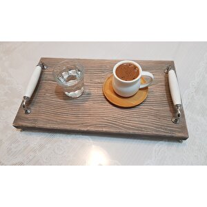 Mdf Sunum Tepsi̇si̇  Çay Kahve Tepsi̇si̇ 20cm*35cm Rusti̇k Kayin