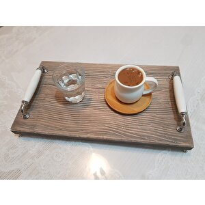 Mdf Sunum Tepsi̇si̇  Çay Kahve Tepsi̇si̇ 20cm*35cm Rusti̇k Kayin