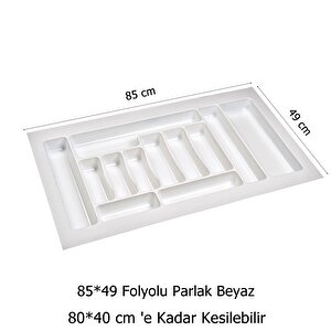 2 Adet Çekmece İçi Kaşıklık 85 X 49 Cm Beyaz Mutfak Çekmece Düzenleyici