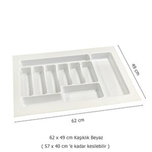2 Adet Çekmece İçi Kaşıklık 62 X 49 Cm Beyaz Mutfak Çekmece Düzenleyici
