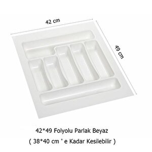 2 Adet Çekmece İçi Kaşıklık 42 X 49 Cm Beyaz Mutfak Çekmece Düzenleyici