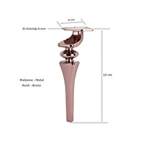 Sintra Lüx Metal Ayak 16 Cm Bronz Mobilya Koltuk Ayağı