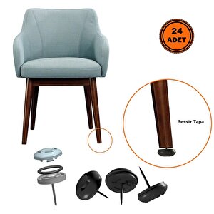 24 Adet Silentplug Sessiz Tapa Masa Sandalye Çivili Polygrid Siyah