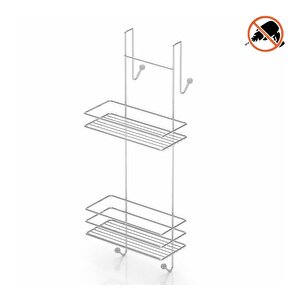 Tekno Tel Lm-065 Asmalı 2 Katlı Düz Banyo Duşakabin Rafı Krom