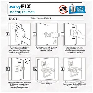 Tekno Tel Ef-252 Yapışkanlı Banyo 4 Lü Askı Bornozluk Krom