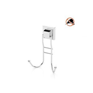 Tekno Tel Ef-236 Yapışkanlı Banyo 2 Li Askı Bornozluk Krom