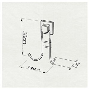 Tekno Tel Ef-236 Yapışkanlı Banyo 2 Li Askı Bornozluk Krom