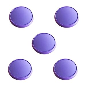 5 Adet Çocuk Odası Tekli Düğme Mobilya Kulp Çap 55 Mm Mor